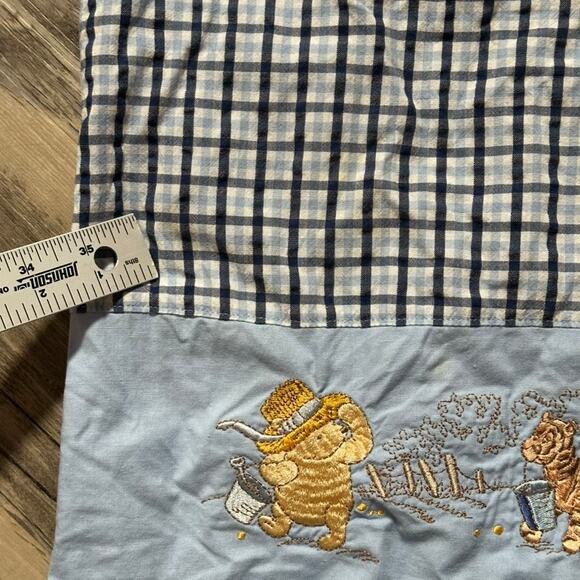 Vintage Disney Store Winnie The Pooh Classic Embroidered Jumper Gingham 7/8 READ - Picture 7 of 10